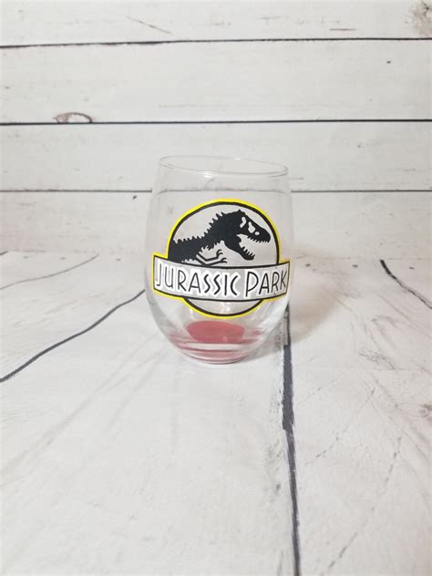 Jurassic Park Glass Jurassic Park T Dinosaur Dinosaur Etsy