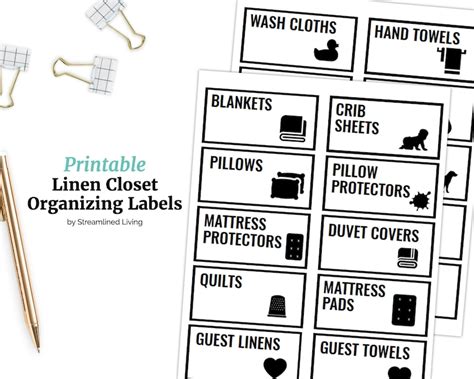 Printable Linen Closet Labels For An Organized Home Etsy