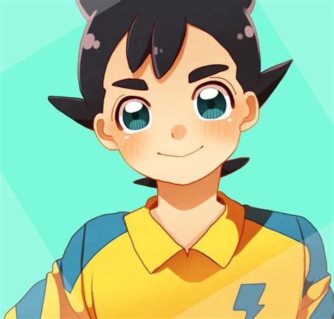An Anime Character With Black Hair And Blue Eyes Wearing A Yellow Shirt