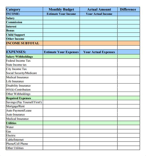 Monthly Budget Template Goodnotes Free