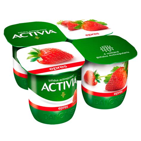 Danone Activia élőflórás, zsírszegény epres joghurt 4 x 125 g