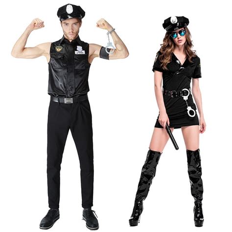 Halloween Raffreddare Polizia Costumi Cosplay Cop Esercito Coppie