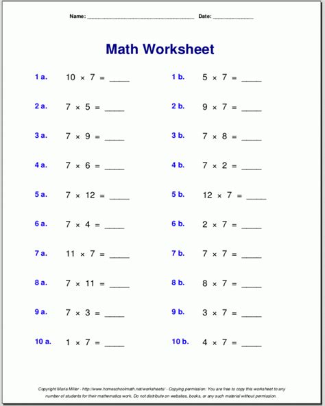Algebra Worksheet 7th Grade
