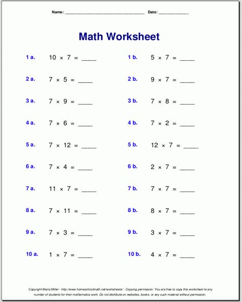 Math For 7th Grade Worksheets