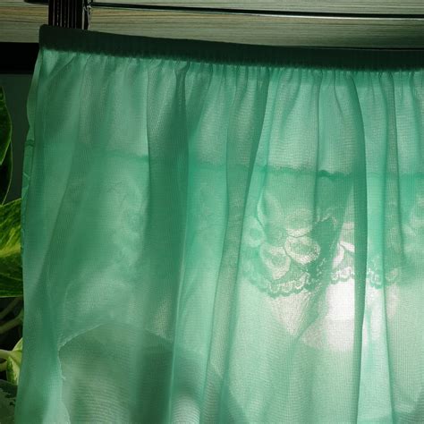Vintage Sheer Nylon Panties Green Bikini Floral Lace  Gem