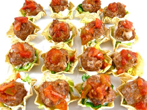 Skinny Mini Mexican Meatball Tostada Appetizers With Weight Watchers