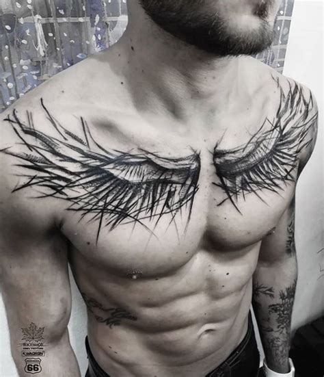 Chest Wings Tattoo Men