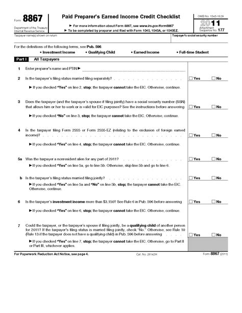 Worksheet For Earned Income Tax Credit