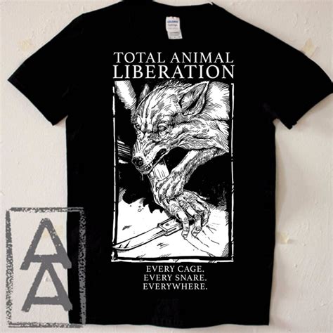 Total Liberation Vegan Animal Rights Shirt Punk By Animalalliesclothing