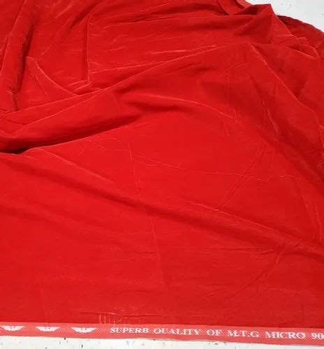 Plain 45 Inch Red Velvet Fabric For Garments And Upholstery At Rs 125