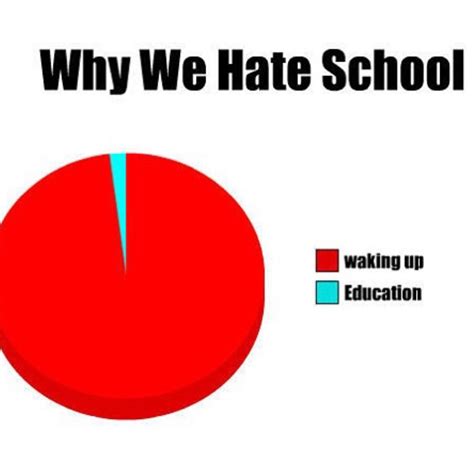 Pin If You Can Relate Hate School Wake Up Cheeky Pie Chart Laugh
