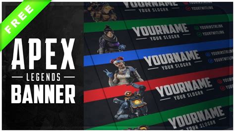 Apex Legends Youtube Banner Template Pack Dark Free Download Youtube