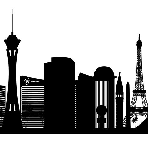 Las Vegas Skyline Printable Las Vegas Black White Wall Art Etsy