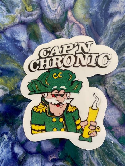 Vinyl Capn Chronic Sticker Captain Crunch Logo Etsy