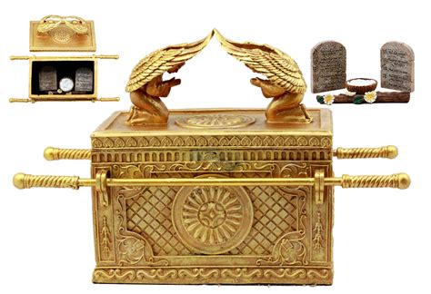 Ebros Golden Ark Of The Covenant With Ten Commandments Rod Of Aaron And
