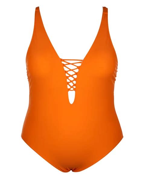 Jaberai Halter One Piece Swimsuit Orange Swimwear 2019 Women Plus Size