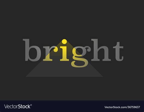 Word Bright With Dot Yellow Light Royalty Free Vector Image