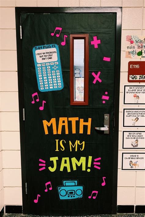 Math Is My Jam Classroom Door Decoration Math Classroom