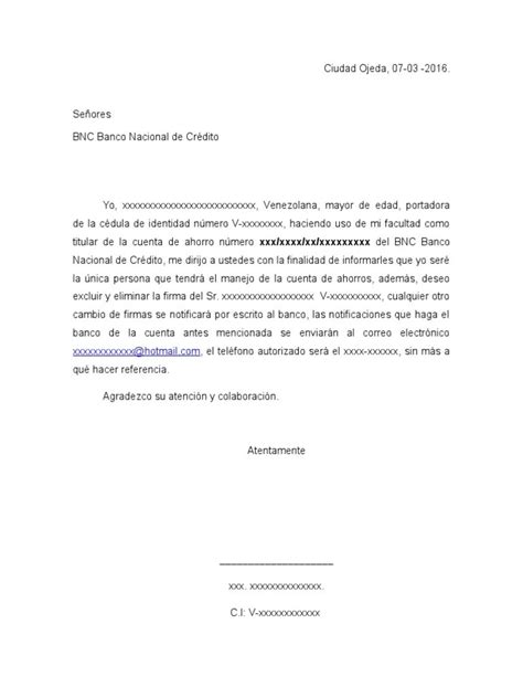 Modelo Carta Referencia Personal Para Abrir Cuenta Banco Financial Report