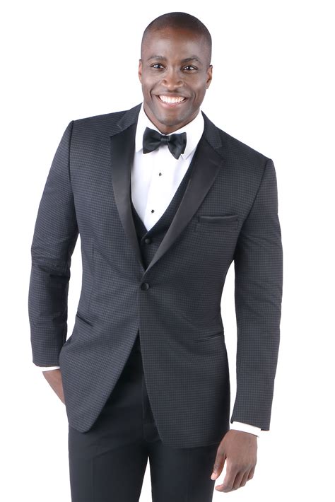 Black And Grey Ashton By Ike Behar Savvi Formalwear Wedding Suits Men