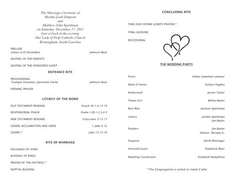 Your local priest or deacon will have to give the initial green in some cases, the process detailing how to be married in a catholic church can change. Catholic Wedding Program Template 5