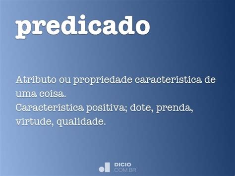 Predicado Dicio Dicionário Online De Português