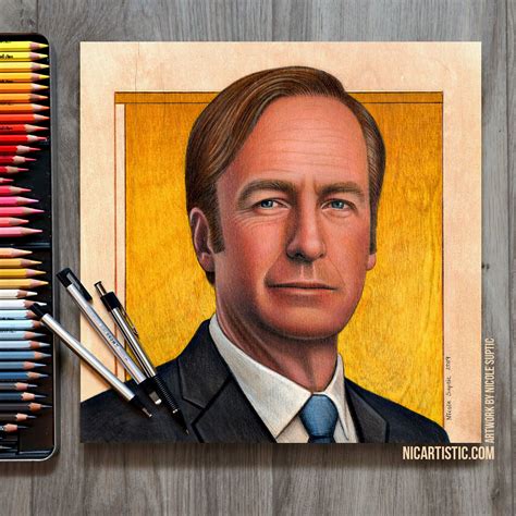 Better Call Saul Saul Colored Pencil Drawing On Wood Better Call