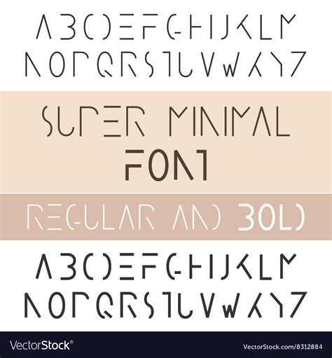 Minimalist Font Bold And Regular Minimalism Style Vector Image
