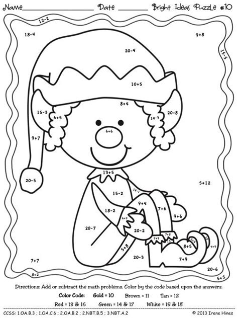 Bright Ideas For The Holidays Christmas Math Puzzles Color By The