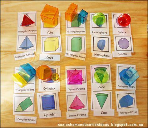 Several Different Colored Shapes Are Shown On The Table With Matching