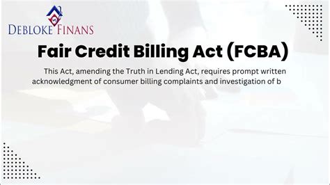 Credit Definitions Fair Credit Billing Act Fcba Youtube
