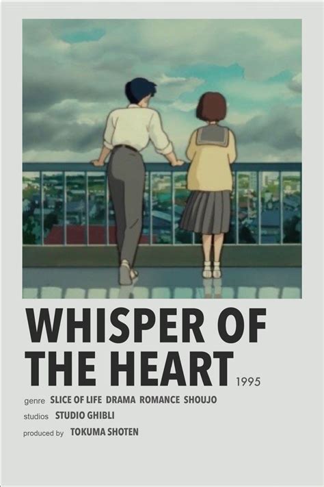 A Poster For Whisper Of The Heart With Two People Holding Hands And