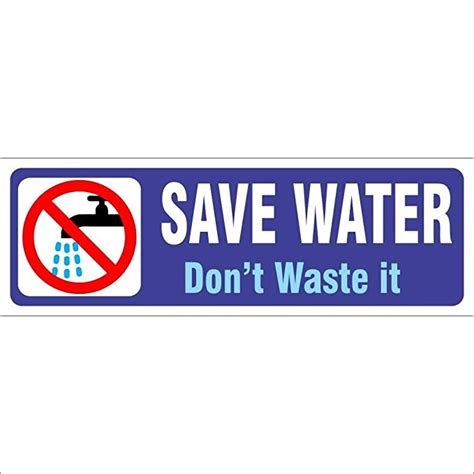 Kaahego Save Water Dont Waste It Sign Board Sticker Pack Of 2