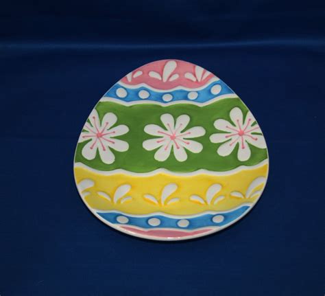 Vintage Easter Egg Shaped Ceramic Dessert Or T Plate Etsy