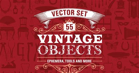Item 55 Vintage Retro Objects Vector Set Shared By G4ds