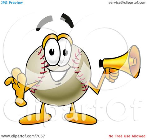 Clipart Picture Of A Baseball Mascot Cartoon Character