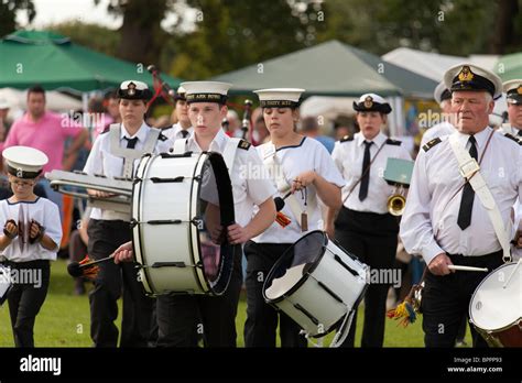 Sea Cadets Marching Band At Country Fair Stock Photo Alamy