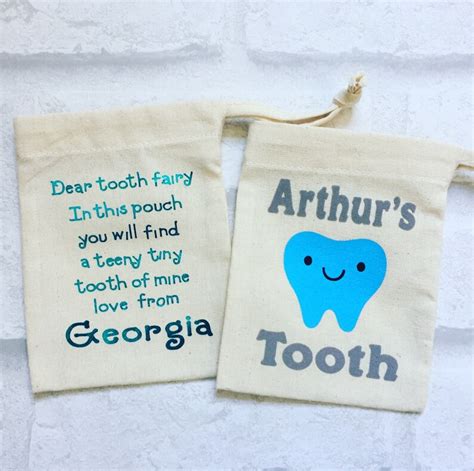 Personalised Tooth Bag Tooth Fairy Pouch Named Tooth Fairy Etsy