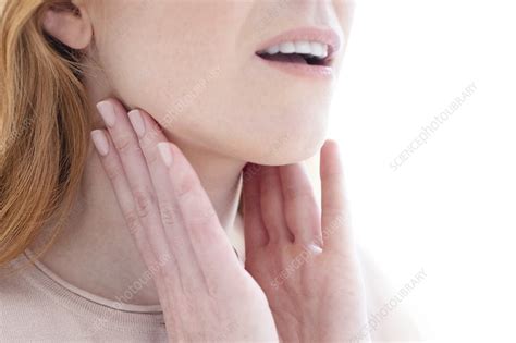 Woman With Swollen Lymph Nodes Stock Image F0331849 Science