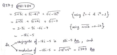 Find The Conjugate And Modulus Of The Following Complex Numbers