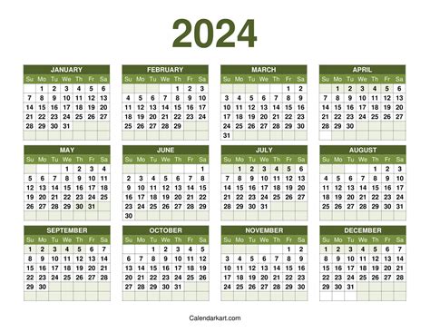 Free Printable Year At A Glance Calendar 2023 2024 Calendarkart