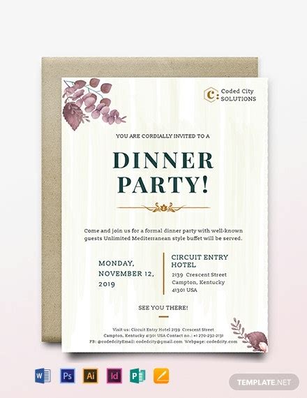 Formal Dinner Invitation Template Professionally Designed Templates