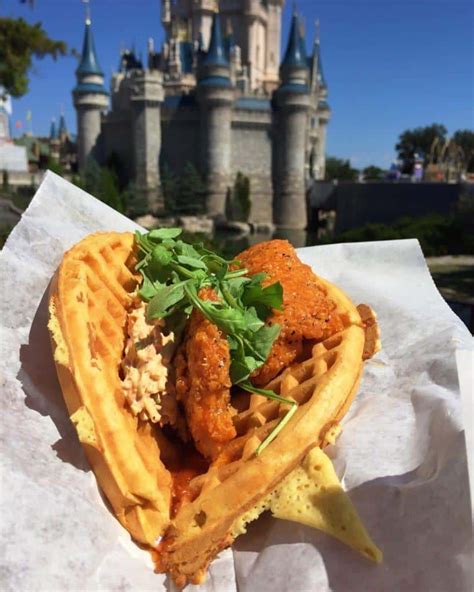 Sweet And Spicy Chicken And Waffle Sandwich Disney Treats Disney
