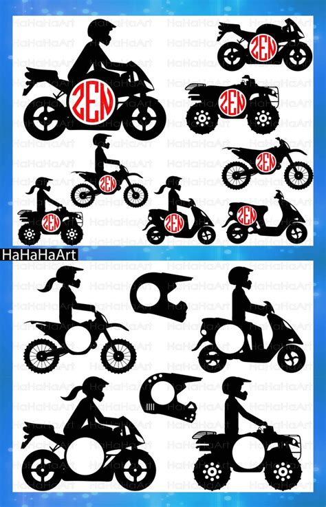 Motorcycles And Atv Monogram Cutting Files Svg Png  Eps Etsy
