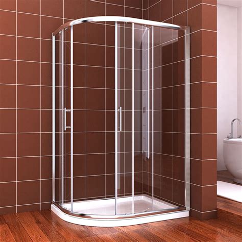 1200 x 800 mm left offset quadrant shower enclosure 6mm easy clean glass sliding door shower