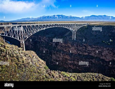 The Rio Grande Canyon And Bridge Near Taos New Mexico Stock Photo Alamy