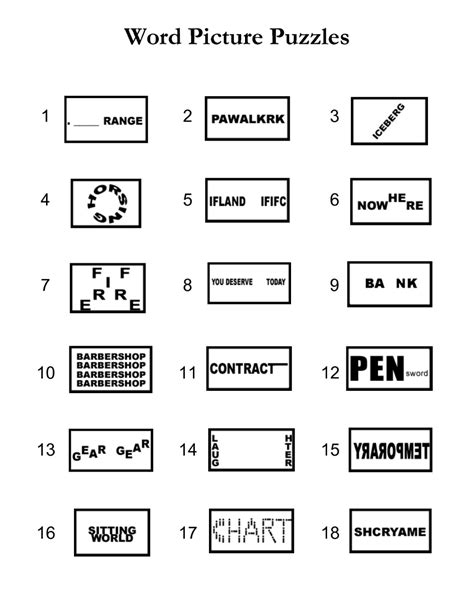 Printable Word Picture Puzzle Games For Kids K5 Worksheets Brain