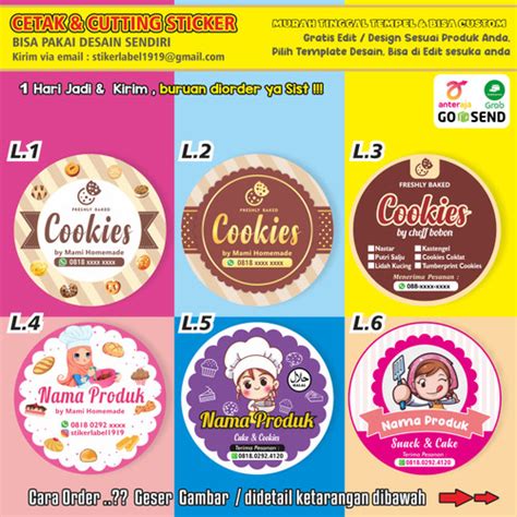 Jual Stiker Online Shop Stiker Kue Stiker Cookies Free Design