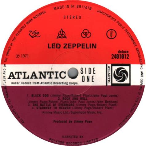 Led Zeppelin Led Zeppelin Iv 5th Vg Uk Vinyl Lp Album Lp Record