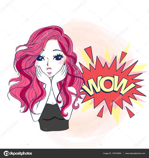 cartoon woman make wow expression — Stock Vector © etoileark #130745484